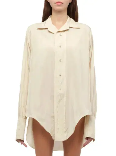 Maison Margiela Long-sleeved Shirt in Almond Brown | Thumbnail 1 Maison Margiela Long-sleeved Shirt in Almond Brown | Thumbnail 1