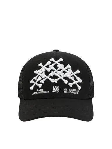 AMIRI Bones Stacked Trucker Hat | Thumbnail 1 AMIRI Bones Stacked Trucker Hat | Thumbnail 1