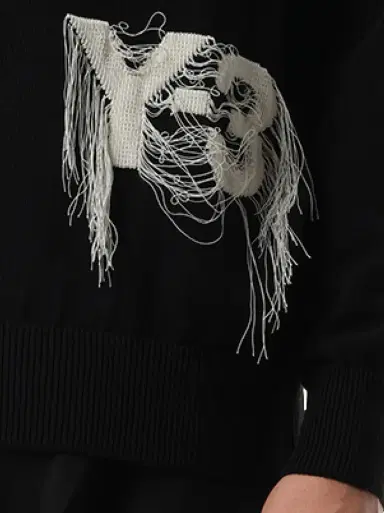 Y-3 Frayed Logo Knit Sweater | Thumbnail 2 Y-3 Frayed Logo Knit Sweater | Thumbnail 2