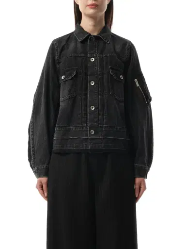 Sacai Denim Nylon Twill Jacket | Thumbnail 1 Sacai Denim Nylon Twill Jacket | Thumbnail 1