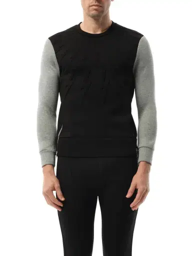 NEIL BARRETT Sweatshirt in Black/grey Black | Thumbnail 1 NEIL BARRETT Sweatshirt in Black/grey Black | Thumbnail 1