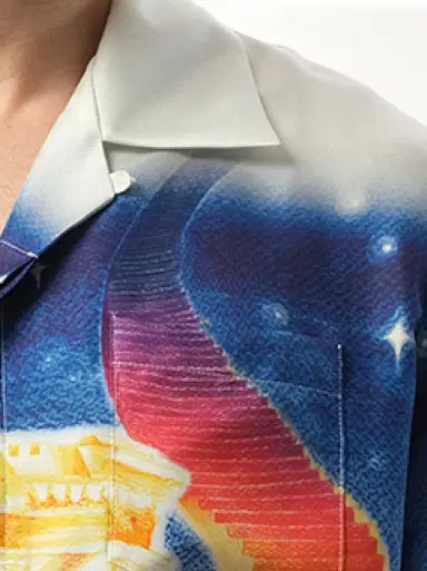 Casablanca Long Sleeve Cuban Collar Shirt in Midnight Acropolis Multicolour | Thumbnail 2 Casablanca Long Sleeve Cuban Collar Shirt in Midnight Acropolis Multicolour | Thumbnail 2