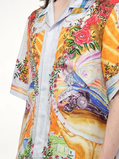 Casablanca A Tournade De Rose Cuban Collar Shirt | Thumbnail 2 Casablanca A Tournade De Rose Cuban Collar Shirt | Thumbnail 2