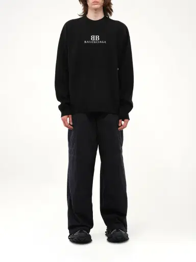 Balenciaga Crewneck Sweater in Black/white | Thumbnail 7 Balenciaga Crewneck Sweater in Black/white | Thumbnail 7