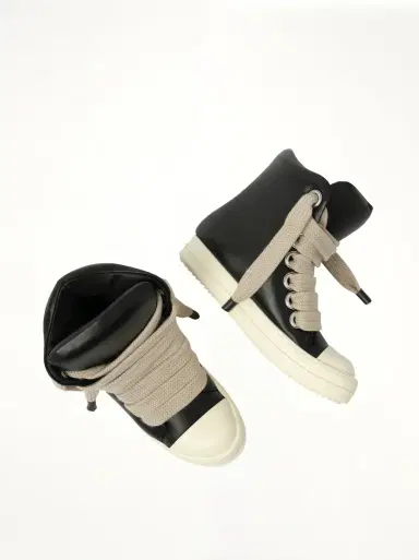 Rick Owens Padded Jumbolaced Sneaker in Black/milk/milk | Thumbnail 4 Rick Owens Padded Jumbolaced Sneaker in Black/milk/milk | Thumbnail 4