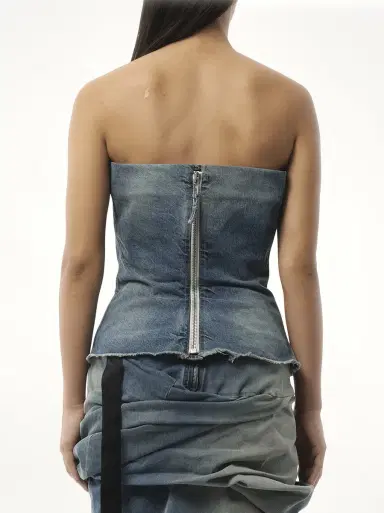 RICK OWENS DRKSHDW Bustier Top in Washed Indigo Blue | Thumbnail 6 RICK OWENS DRKSHDW Bustier Top in Washed Indigo Blue | Thumbnail 6