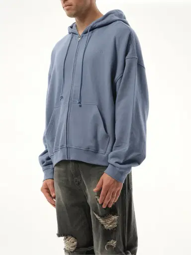 We11Done Twin All Around Hoodie Zip-up in Sky Blue | Thumbnail 5 We11Done Twin All Around Hoodie Zip-up in Sky Blue | Thumbnail 5
