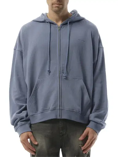 We11Done Twin All Around Hoodie Zip-up in Sky Blue | Thumbnail 1 We11Done Twin All Around Hoodie Zip-up in Sky Blue | Thumbnail 1
