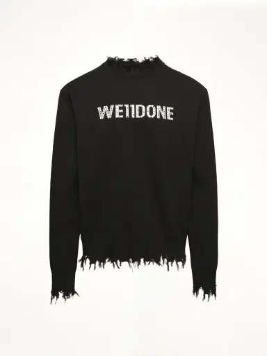 We11Done Grunge Rhinestone Logo Sweater | Thumbnail 3 We11Done Grunge Rhinestone Logo Sweater | Thumbnail 3