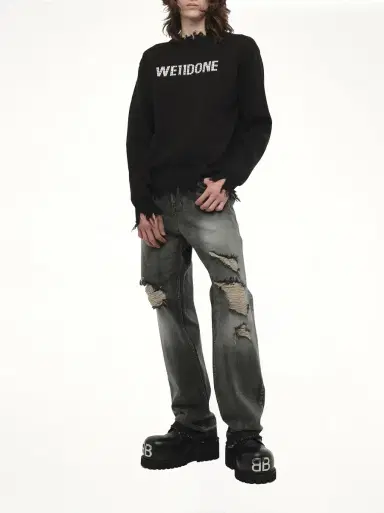 We11Done Grunge Rhinestone Logo Sweater | Thumbnail 4 We11Done Grunge Rhinestone Logo Sweater | Thumbnail 4