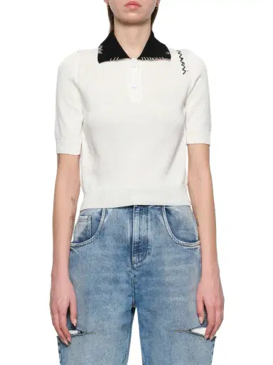 Marni Short Sleeve Knit Polo | Thumbnail 1 Marni Short Sleeve Knit Polo | Thumbnail 1