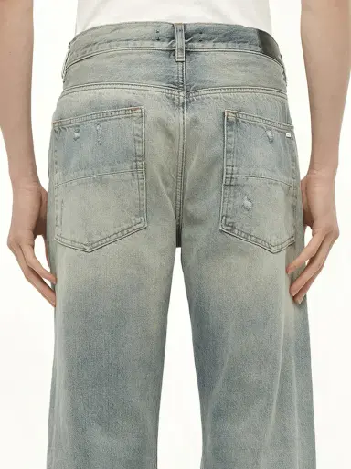 AMIRI Suede Straight Mx1 Jeans in Antique Indigo Blue | Thumbnail 2 AMIRI Suede Straight Mx1 Jeans in Antique Indigo Blue | Thumbnail 2