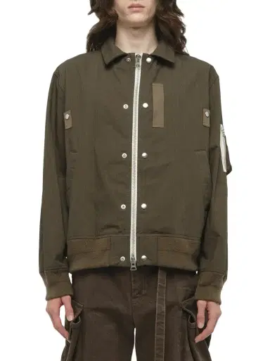 Sacai Rip Stop Blouson in Khaki Green | Thumbnail 1 Sacai Rip Stop Blouson in Khaki Green | Thumbnail 1