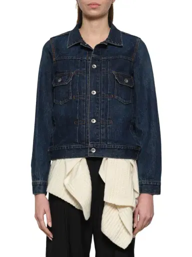 Sacai Denim x Wool Knit Jacket | Thumbnail 1 Sacai Denim x Wool Knit Jacket | Thumbnail 1
