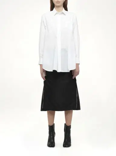 Sacai Poplin Shirt in Off White | Thumbnail 7 Sacai Poplin Shirt in Off White | Thumbnail 7