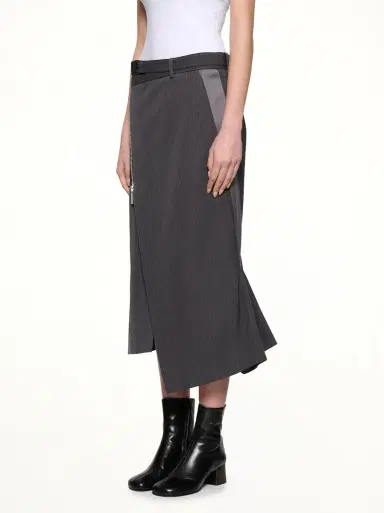 Sacai Stripe Doeskin Skirt | Thumbnail 2 Sacai Stripe Doeskin Skirt | Thumbnail 2