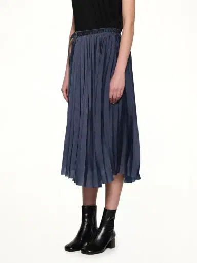 Sacai Half Pleated Denim Skirt | Thumbnail 2 Sacai Half Pleated Denim Skirt | Thumbnail 2