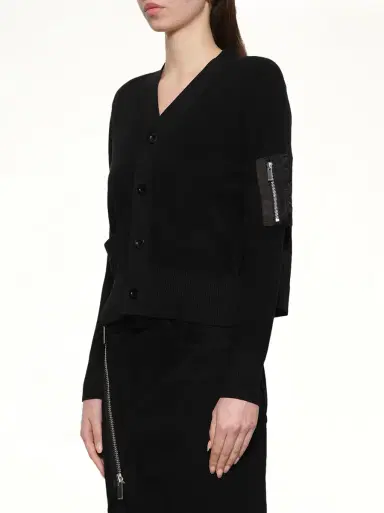 Sacai Nylon Twill x Cotton Knit Cardigan | Thumbnail 2 Sacai Nylon Twill x Cotton Knit Cardigan | Thumbnail 2