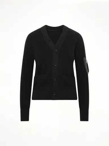 Sacai Nylon Twill x Cotton Knit Cardigan | Thumbnail 3 Sacai Nylon Twill x Cotton Knit Cardigan | Thumbnail 3