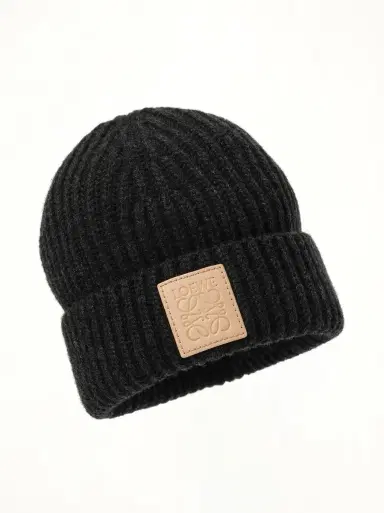 Loewe Leather Patch Beanie | Thumbnail 2 Loewe Leather Patch Beanie | Thumbnail 2