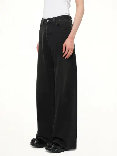 Diesel D-rise Wide Jeans in Black/dark Grey Black | Thumbnail 2 Diesel D-rise Wide Jeans in Black/dark Grey Black | Thumbnail 2