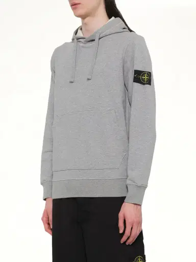 Stone Island 610006 Washed Cotton Fleece Hoodie | Thumbnail 2 Stone Island 610006 Washed Cotton Fleece Hoodie | Thumbnail 2