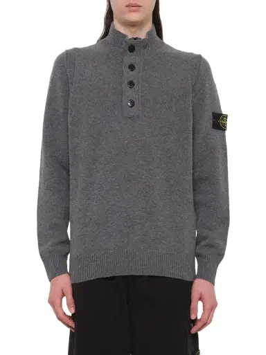 Stone Island 510004 Lambs Wool LS Polo | Thumbnail 1 Stone Island 510004 Lambs Wool LS Polo | Thumbnail 1