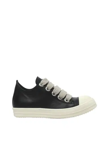 Rick Owens Jumbolace Low Sneaks in Black/milk/milk | Thumbnail 1 Rick Owens Jumbolace Low Sneaks in Black/milk/milk | Thumbnail 1