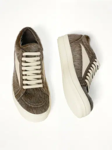 Rick Owens Fur Vintage Sneaks in Indigo/milk Indigo/milk/milk | Thumbnail 4 Rick Owens Fur Vintage Sneaks in Indigo/milk Indigo/milk/milk | Thumbnail 4