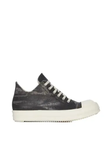 RICK OWENS DRKSHDW Low Sneaks in Black Washed | Thumbnail 1 RICK OWENS DRKSHDW Low Sneaks in Black Washed | Thumbnail 1