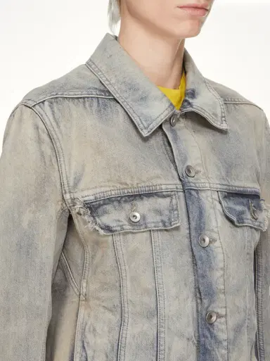 RICK OWENS DRKSHDW Trucker Worker Jacket in Mineral Pearl Blue | Thumbnail 2 RICK OWENS DRKSHDW Trucker Worker Jacket in Mineral Pearl Blue | Thumbnail 2