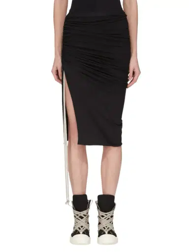RICK OWENS DRKSHDW Soft Edfu Knee Skirt | Thumbnail 1 RICK OWENS DRKSHDW Soft Edfu Knee Skirt | Thumbnail 1