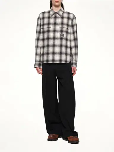 WOOYOUNGMI Logo Patch Check Shirt | Thumbnail 4 WOOYOUNGMI Logo Patch Check Shirt | Thumbnail 4
