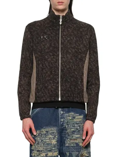 THUG CLUB Devil Peace Patch Knit Jacket | Thumbnail 1 THUG CLUB Devil Peace Patch Knit Jacket | Thumbnail 1