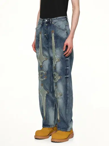 THUG CLUB TC Bone Leather Denim Pants | Thumbnail 2 THUG CLUB TC Bone Leather Denim Pants | Thumbnail 2