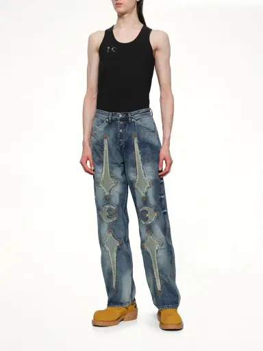 THUG CLUB TC Bone Leather Denim Pants | Thumbnail 4 THUG CLUB TC Bone Leather Denim Pants | Thumbnail 4