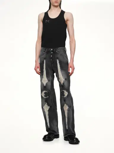 THUG CLUB TC Bone Leather Denim Pants | Thumbnail 4 THUG CLUB TC Bone Leather Denim Pants | Thumbnail 4