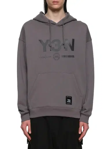 Y-3 Y-3 X Nbhd Graphic Hoodie in Granite Grey | Thumbnail 1 Y-3 Y-3 X Nbhd Graphic Hoodie in Granite Grey | Thumbnail 1