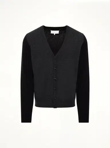Maison Margiela Two-tone Cardigan in Grey/black Grey | Thumbnail 3 Maison Margiela Two-tone Cardigan in Grey/black Grey | Thumbnail 3