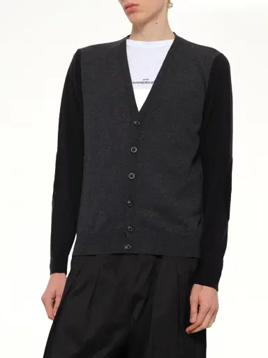 Maison Margiela Two-tone Cardigan in Grey/black Grey | Thumbnail 6 Maison Margiela Two-tone Cardigan in Grey/black Grey | Thumbnail 6