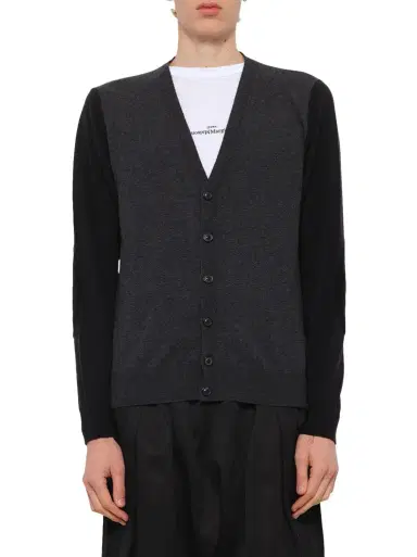 Maison Margiela Two-tone Cardigan in Grey/black Grey | Thumbnail 1 Maison Margiela Two-tone Cardigan in Grey/black Grey | Thumbnail 1