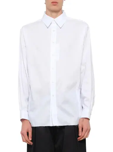 Maison Margiela Long-sleeved Frayed Hem Shirt | Thumbnail 1 Maison Margiela Long-sleeved Frayed Hem Shirt | Thumbnail 1