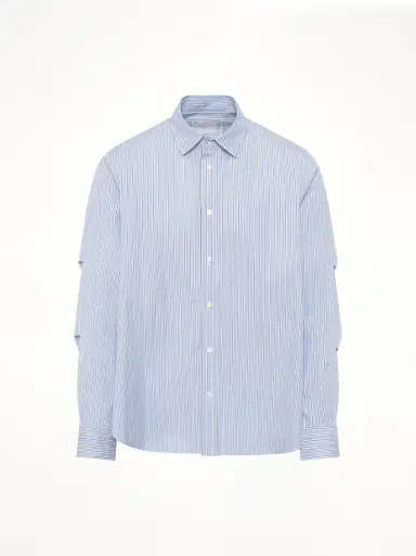 Sacai Poplin Shirt in Light Blue Stripe | Thumbnail 3 Sacai Poplin Shirt in Light Blue Stripe | Thumbnail 3