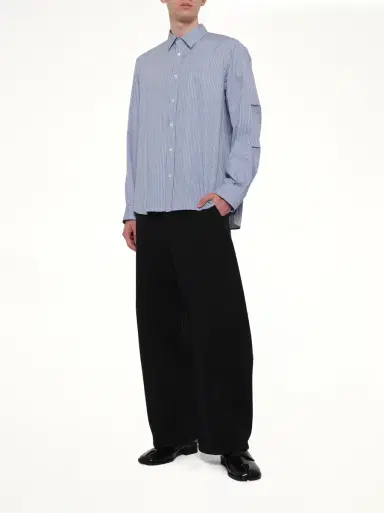 Sacai Poplin Shirt in Light Blue Stripe | Thumbnail 4 Sacai Poplin Shirt in Light Blue Stripe | Thumbnail 4