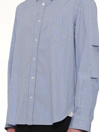 Sacai Poplin Shirt in Light Blue Stripe | Thumbnail 6 Sacai Poplin Shirt in Light Blue Stripe | Thumbnail 6