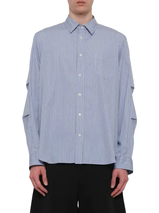 Poplin Shirt in Light Blue Stripe Poplin Shirt in Light Blue Stripe