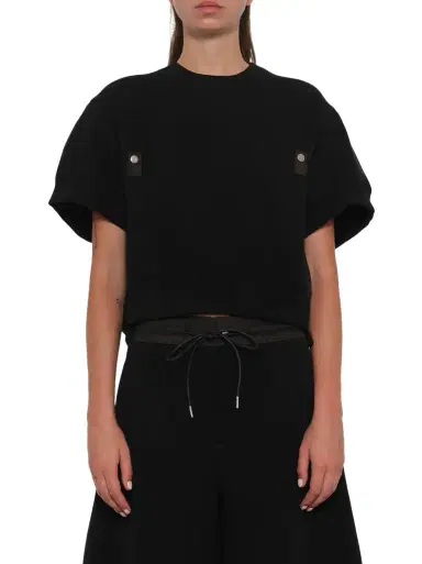 Sacai Sponge Sweat Short Sleeve Pullover | Thumbnail 1 Sacai Sponge Sweat Short Sleeve Pullover | Thumbnail 1