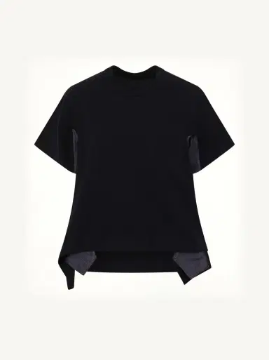 Sacai Light Weight Denim x Cotton Jersey T-shirt in Navy/blue Navy | Thumbnail 3 Sacai Light Weight Denim x Cotton Jersey T-shirt in Navy/blue Navy | Thumbnail 3