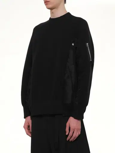 Sacai Sponge Sweat x Nylon Twill Pullover | Thumbnail 2 Sacai Sponge Sweat x Nylon Twill Pullover | Thumbnail 2