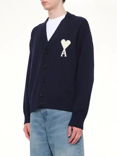 AMI PARIS Contrasted Adc Cardigan | Thumbnail 2 AMI PARIS Contrasted Adc Cardigan | Thumbnail 2